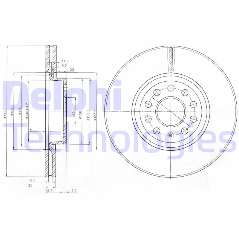 Delphi Diesel Remschijven BG3953