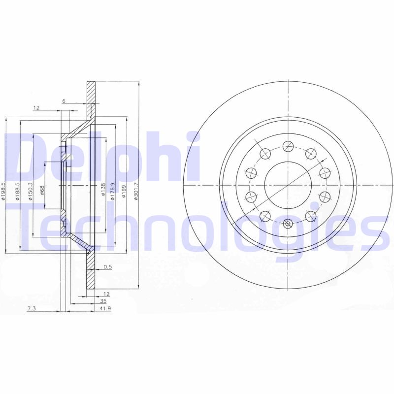 Delphi Diesel Remschijven BG3956C