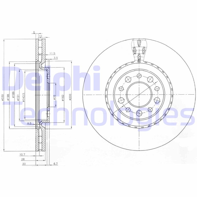 Delphi Diesel Remschijven BG3993