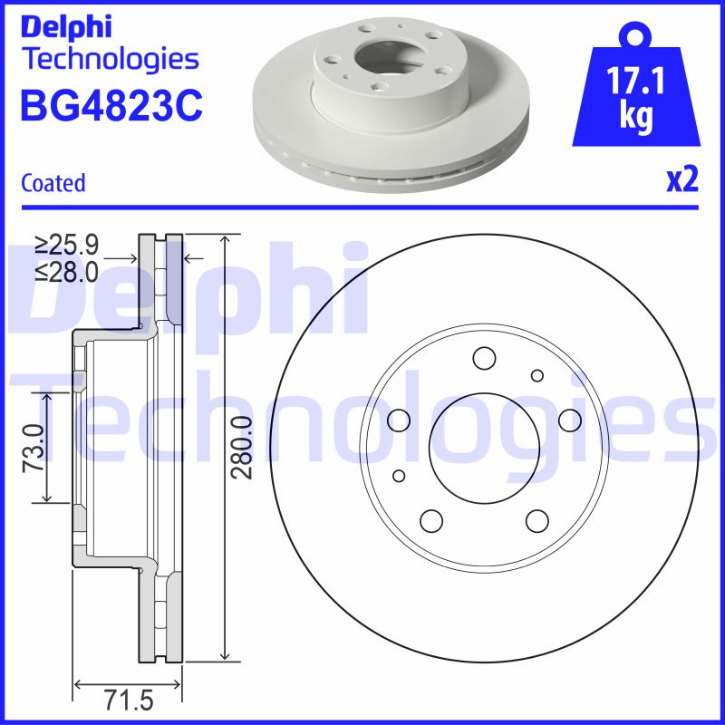 Delphi Diesel Remschijven BG4823C