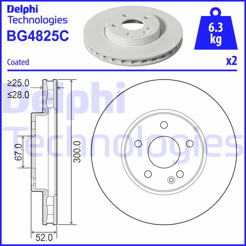 Delphi Diesel Remschijven BG4825C