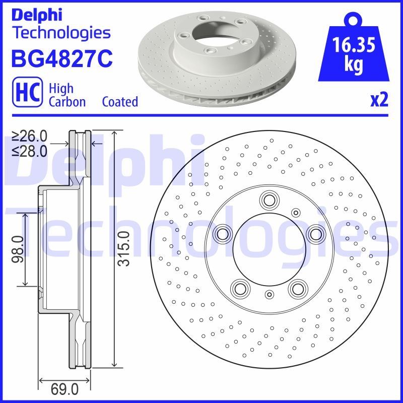 Delphi Diesel Remschijven BG4827C