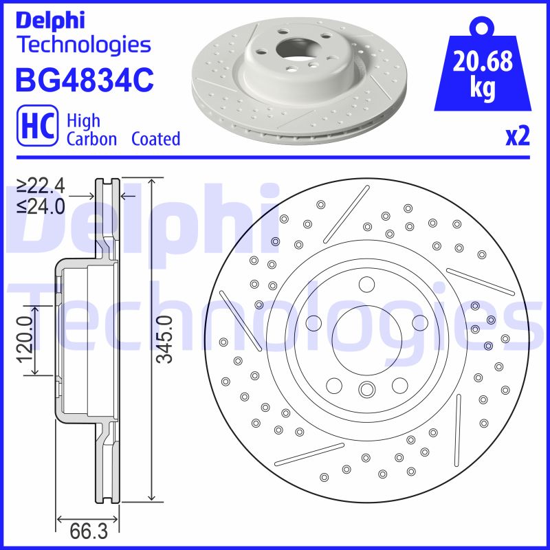 Delphi Diesel Remschijven BG4834C