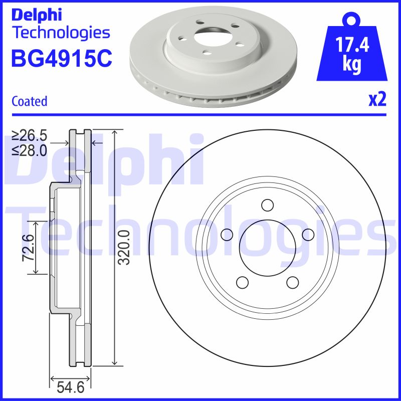 Delphi Diesel Remschijven BG4915C