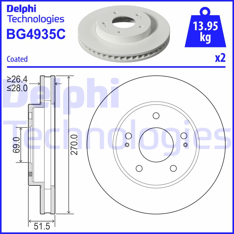 Delphi Diesel Remschijven BG4935C