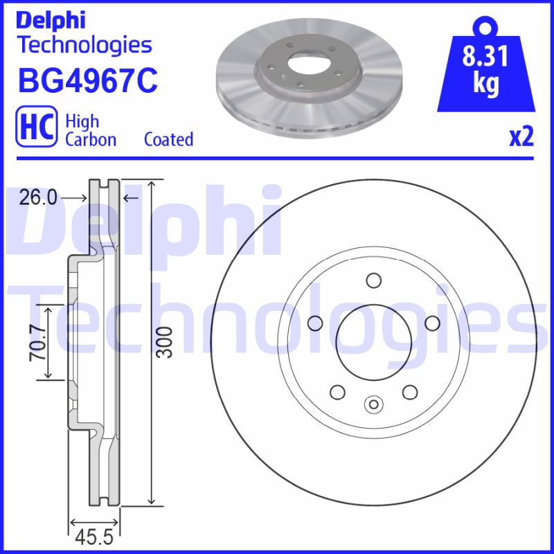 Delphi Diesel Remschijven BG4967C