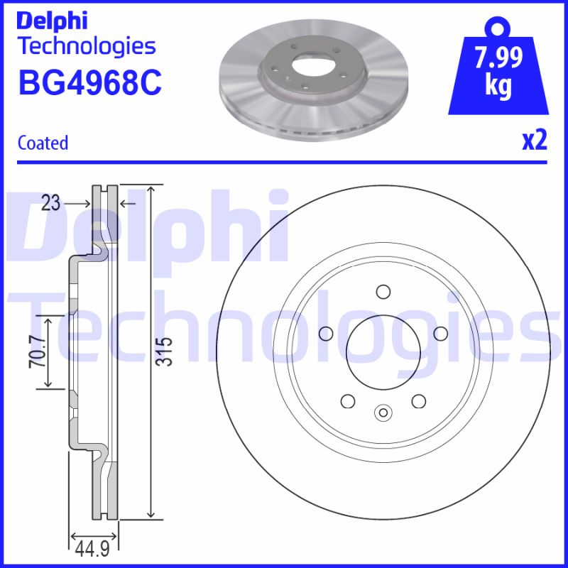 Delphi Diesel Remschijven BG4968C