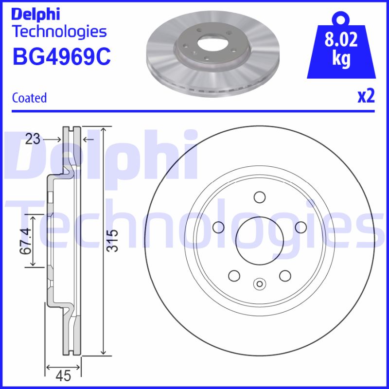 Delphi Diesel Remschijven BG4969C