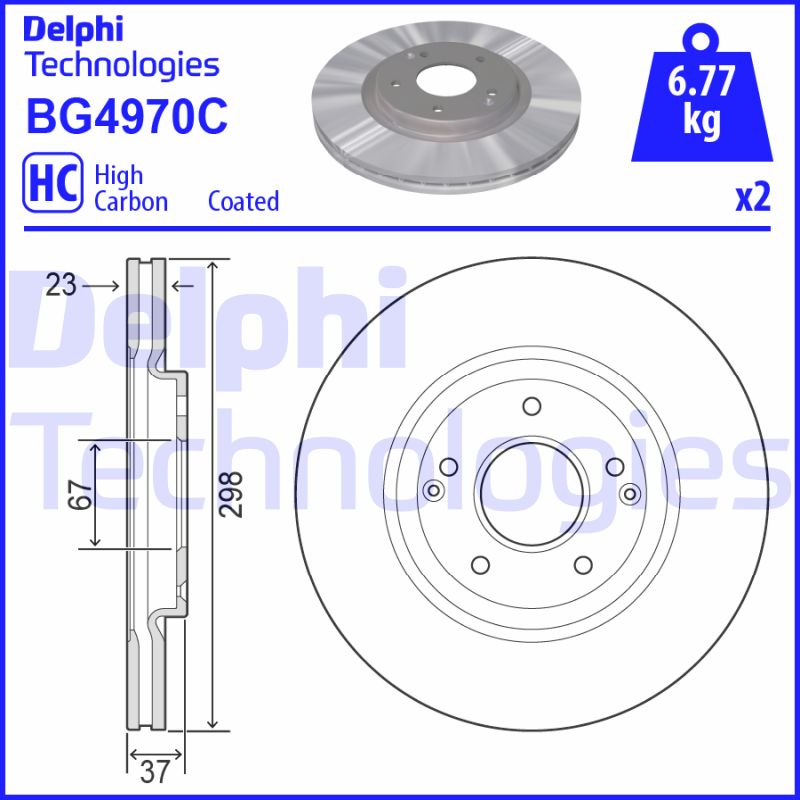 Delphi Diesel Remschijven BG4970C