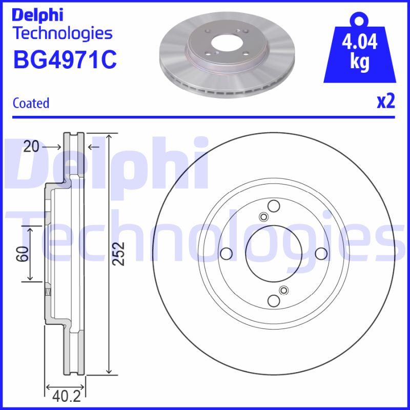 Delphi Diesel Remschijven BG4971C