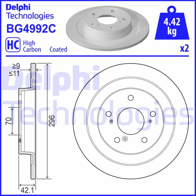 Delphi Diesel Remschijven BG4992C