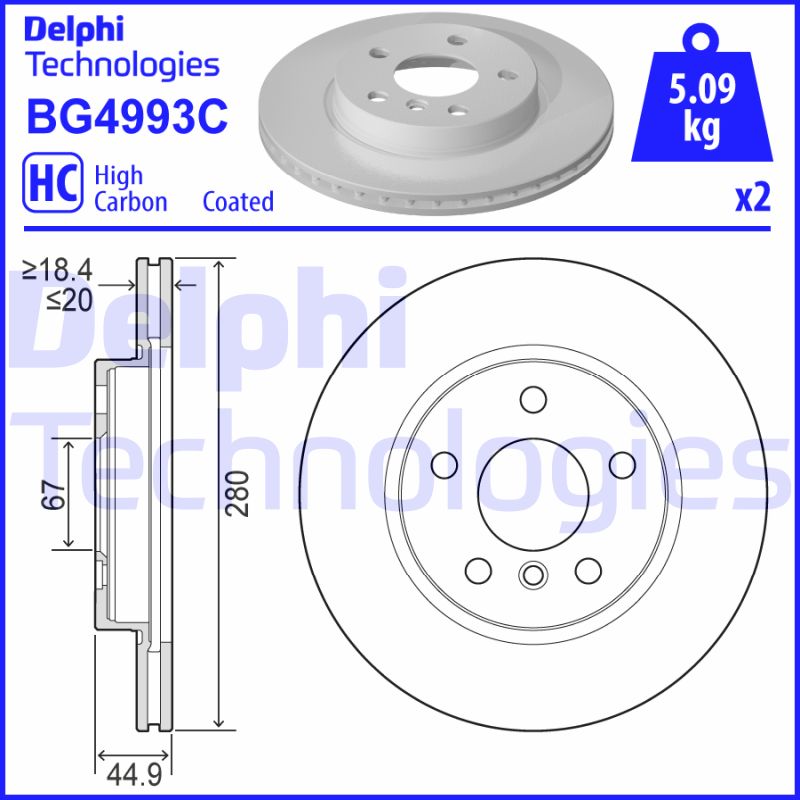 Delphi Diesel Remschijven BG4993C