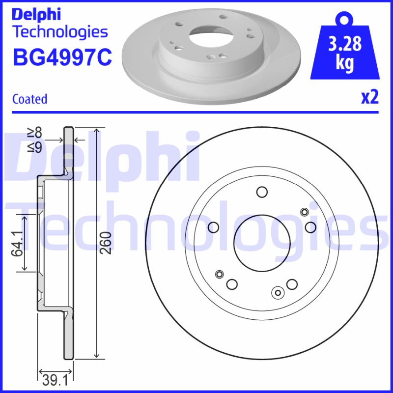 Delphi Diesel Remschijven BG4997C