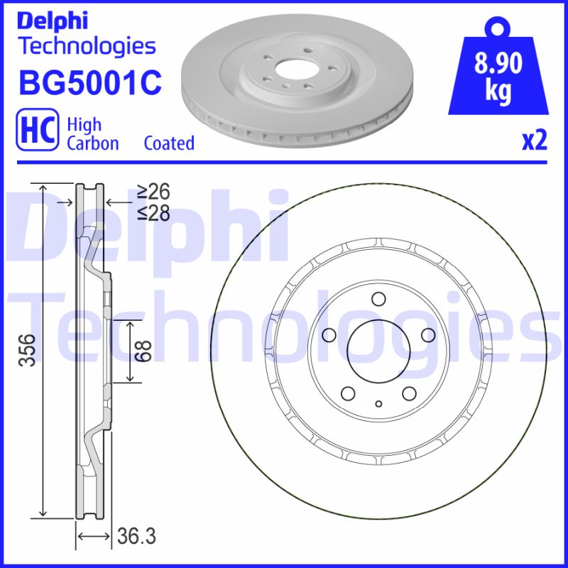 Delphi Diesel Remschijven BG5001C