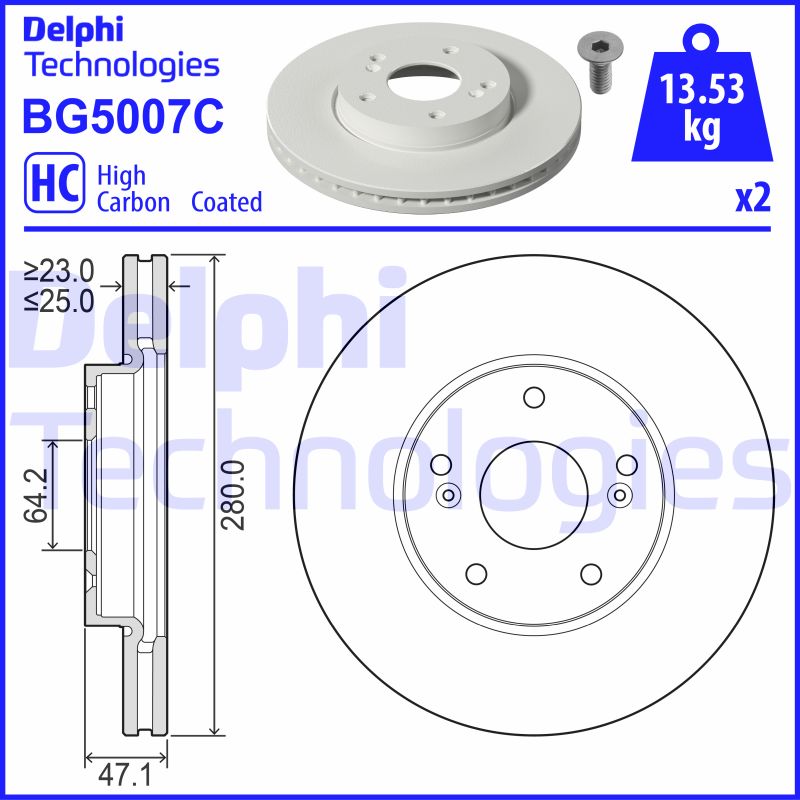 Delphi Diesel Remschijven BG5007C