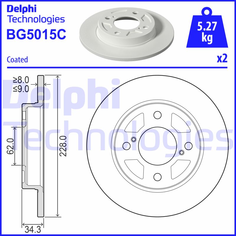 Delphi Diesel Remschijven BG5015C