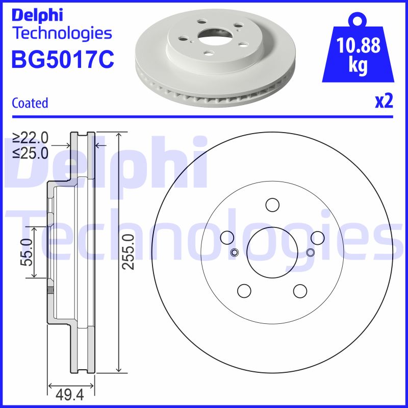 Delphi Diesel Remschijven BG5017C