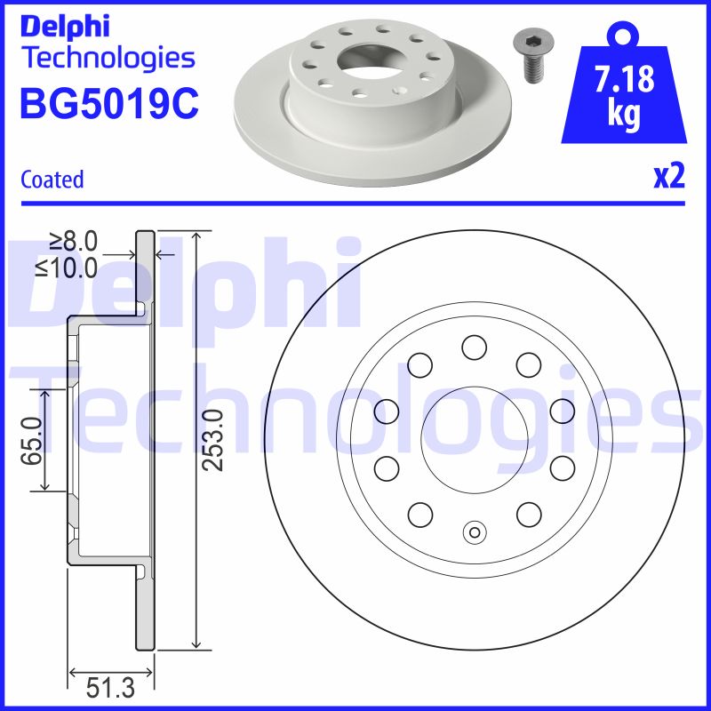 Delphi Diesel Remschijven BG5019C