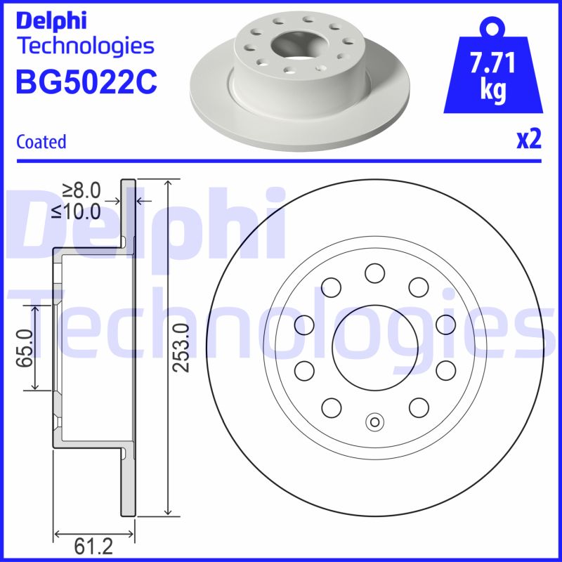 Delphi Diesel Remschijven BG5022C