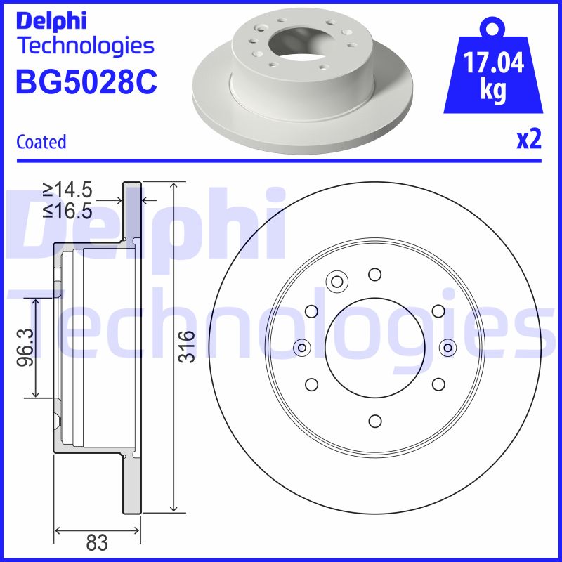 Delphi Diesel Remschijven BG5028C