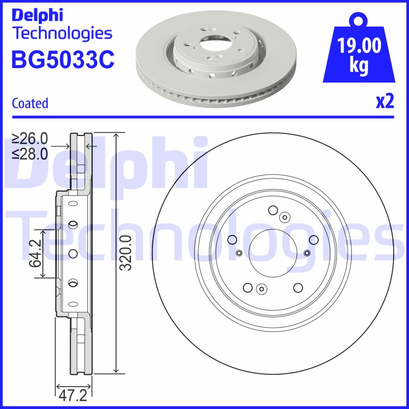 Delphi Diesel Remschijven BG5033C