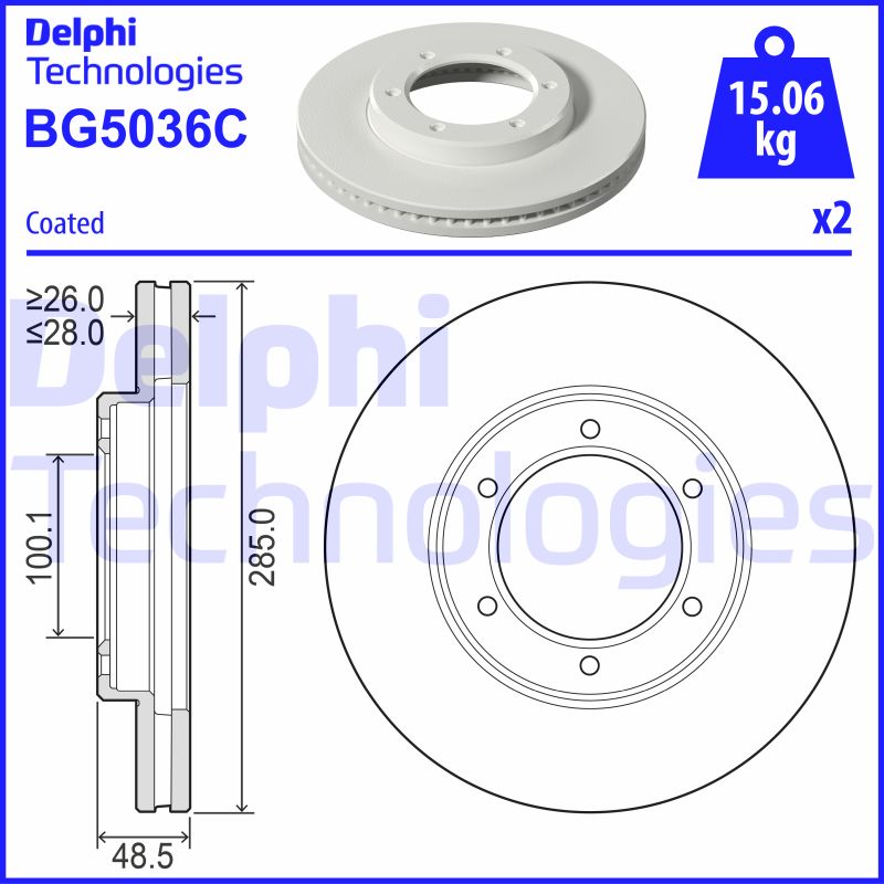 Delphi Diesel Remschijven BG5036C