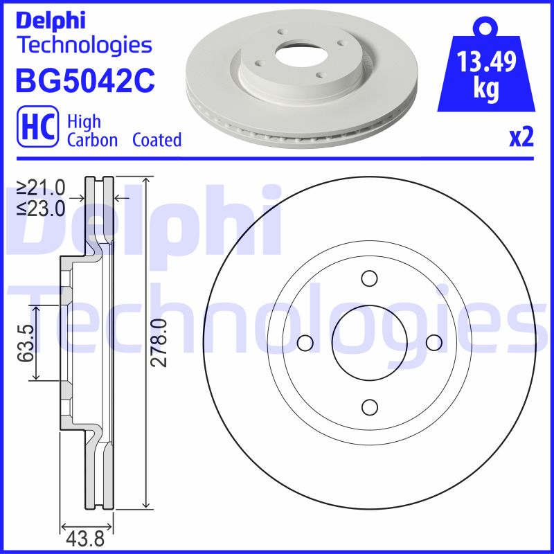 Delphi Diesel Remschijven BG5042C