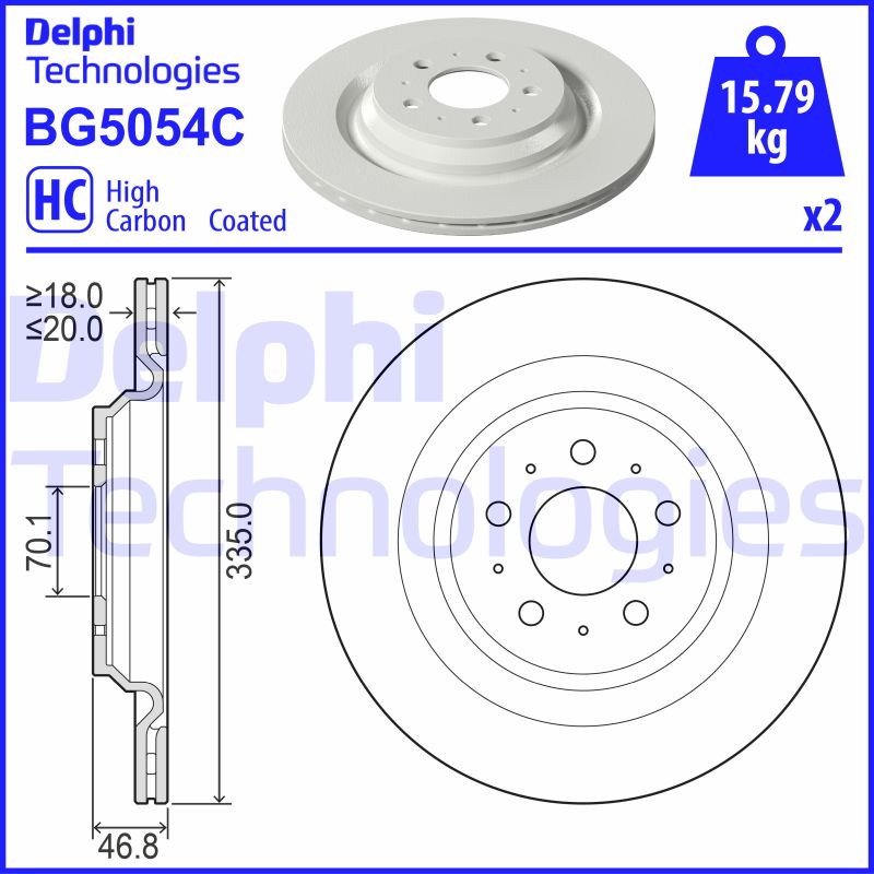 Delphi Diesel Remschijven BG5054C