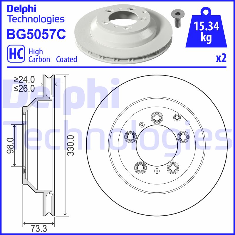 Delphi Diesel Remschijven BG5057C