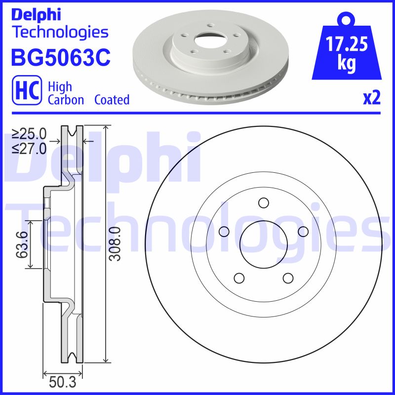 Delphi Diesel Remschijven BG5063C