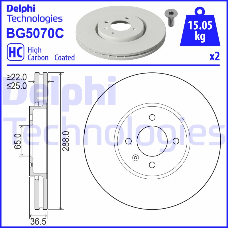 Delphi Diesel Remschijven BG5070C