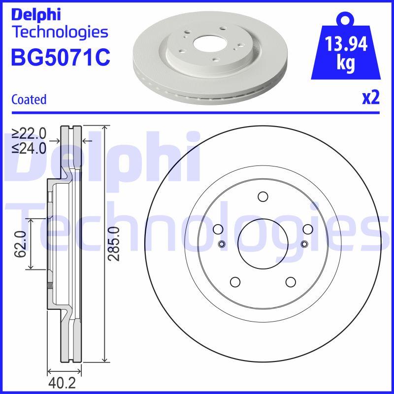 Delphi Diesel Remschijven BG5071C