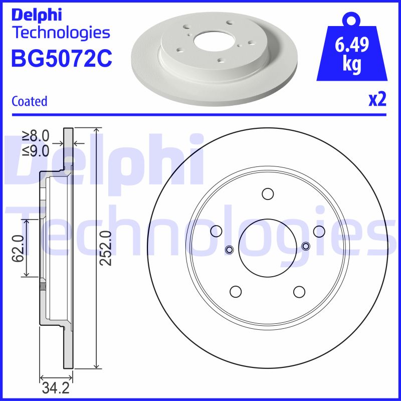 Delphi Diesel Remschijven BG5072C