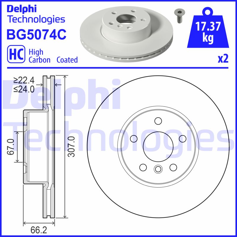 Delphi Diesel Remschijven BG5074C