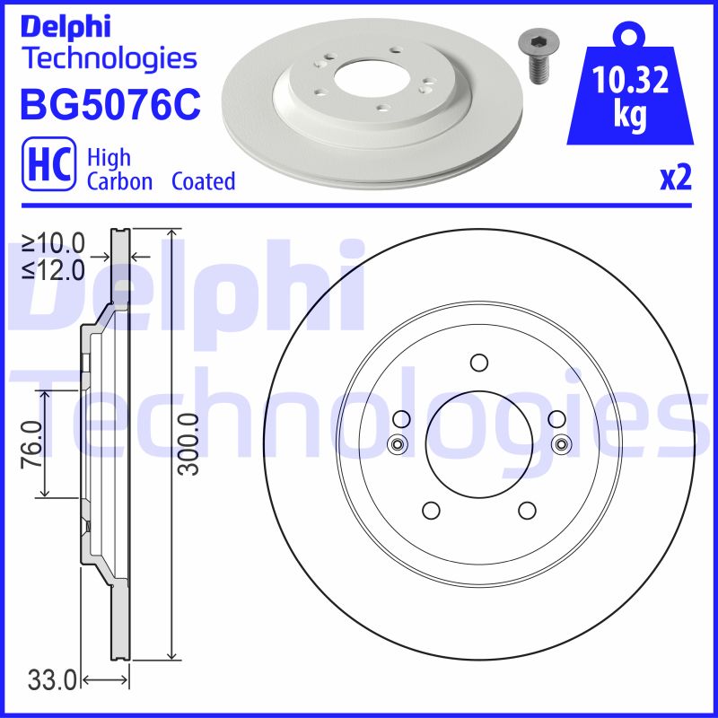 Delphi Diesel Remschijven BG5076C