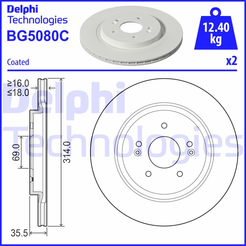 Delphi Diesel Remschijven BG5080C