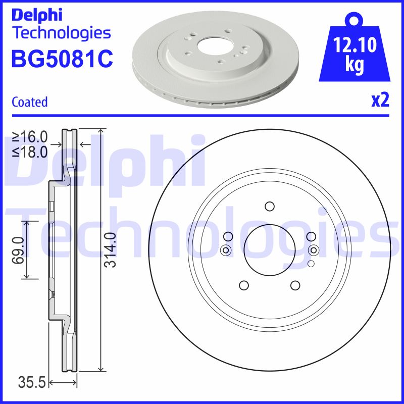 Delphi Diesel Remschijven BG5081C