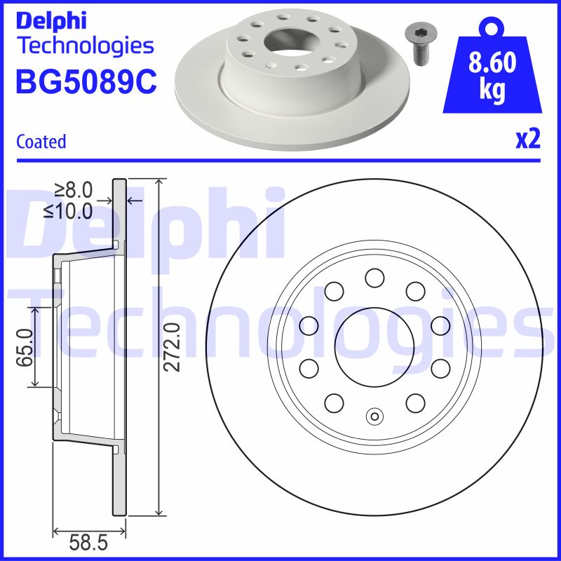 Delphi Diesel Remschijven BG5089C