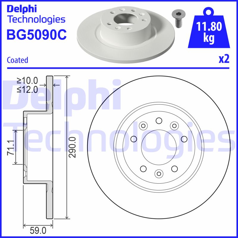 Delphi Diesel Remschijven BG5090C