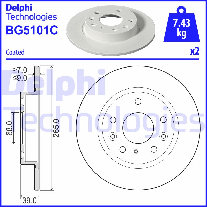 Delphi Diesel Remschijven BG5101C