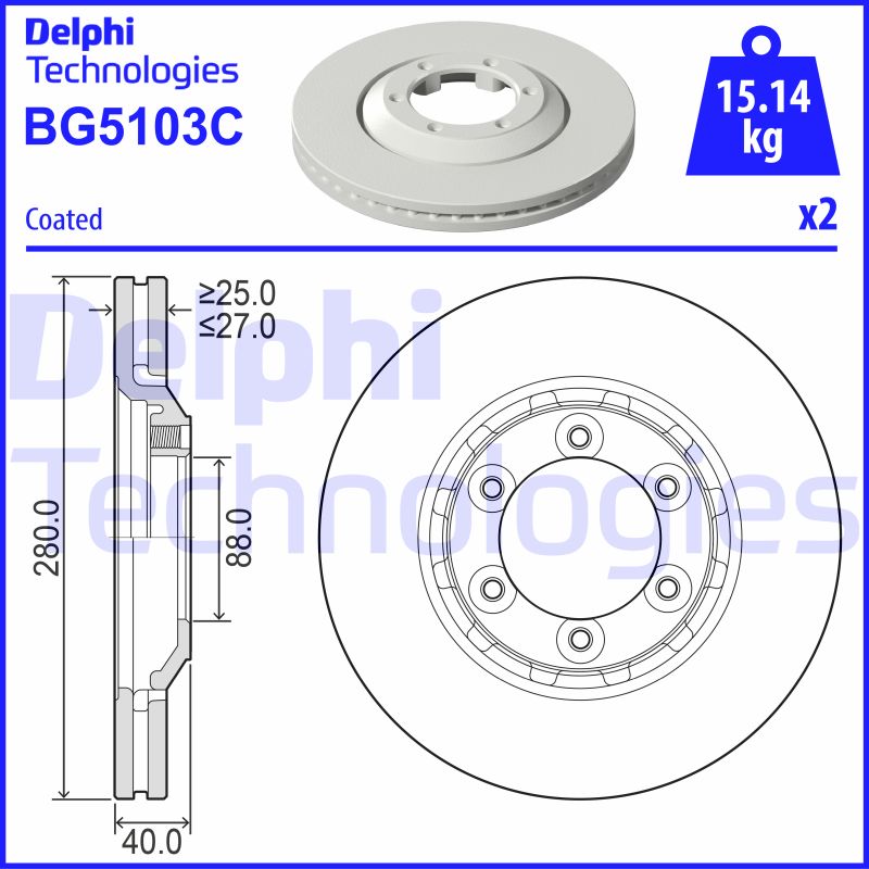 Delphi Diesel Remschijven BG5103C