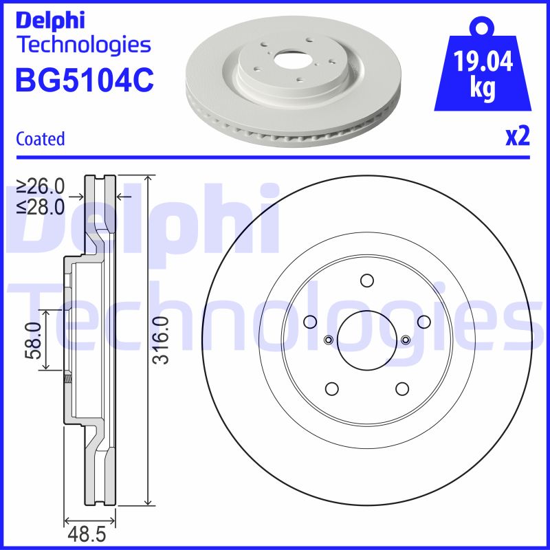 Delphi Diesel Remschijven BG5104C