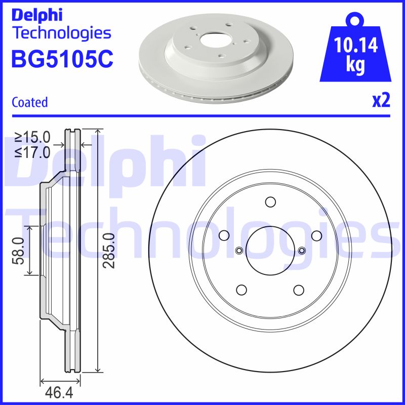 Delphi Diesel Remschijven BG5105C