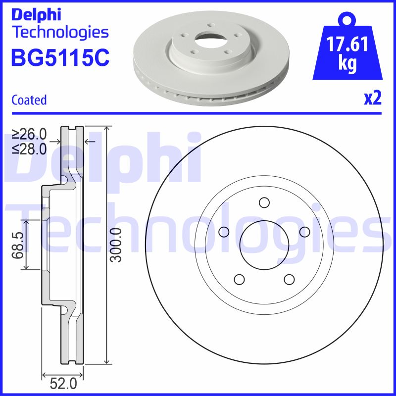 Delphi Diesel Remschijven BG5115C