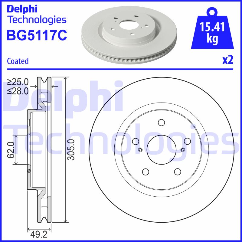 Delphi Diesel Remschijven BG5117C