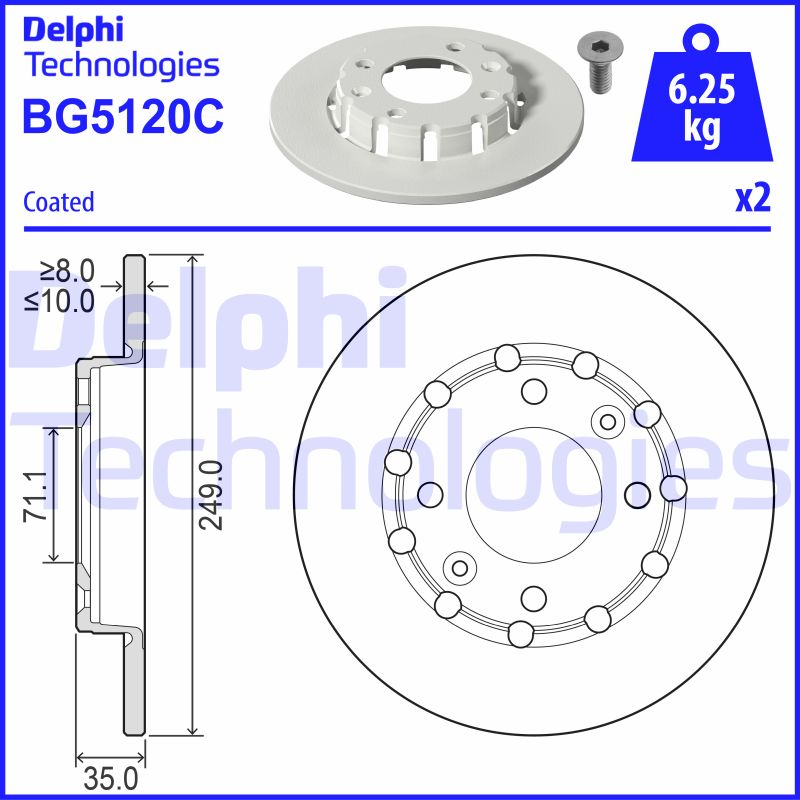 Delphi Diesel Remschijven BG5120C