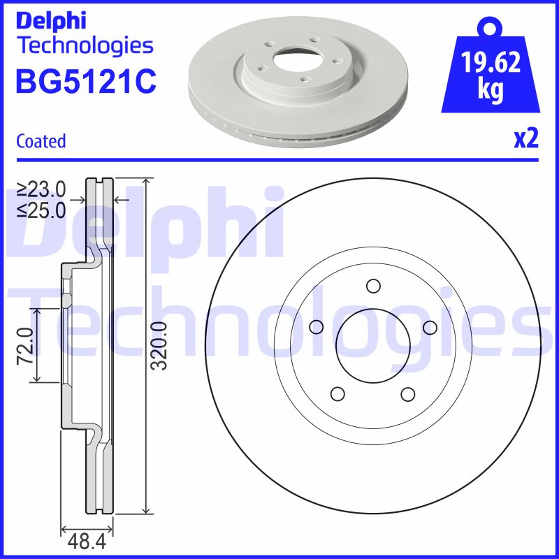 Delphi Diesel Remschijven BG5121C