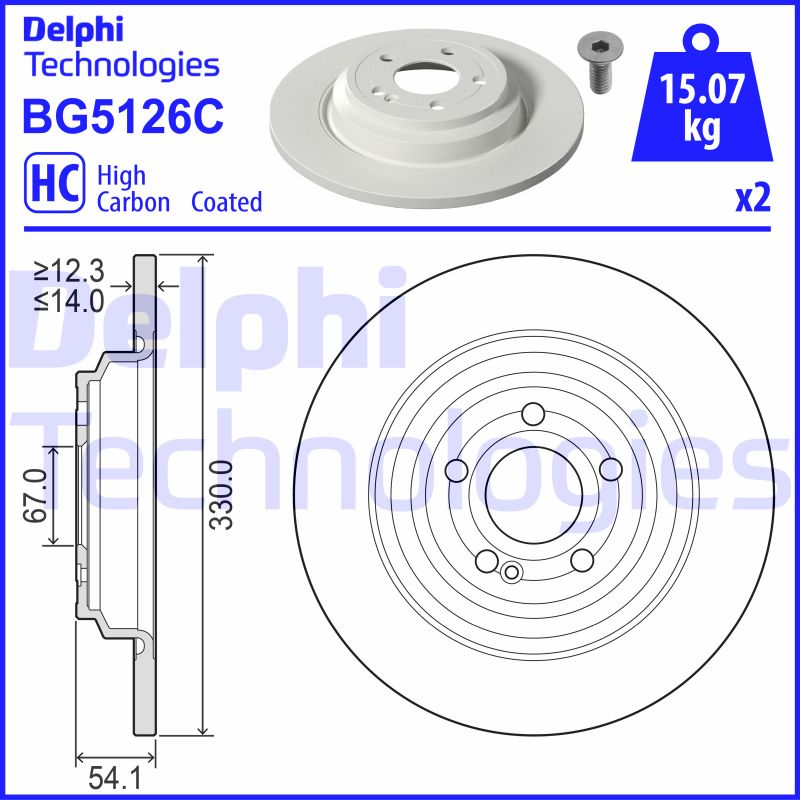 Delphi Diesel Remschijven BG5126C