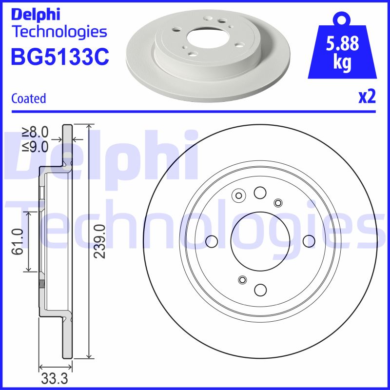 Delphi Diesel Remschijven BG5133C