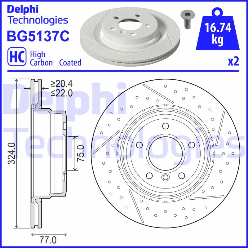 Delphi Diesel Remschijven BG5137C